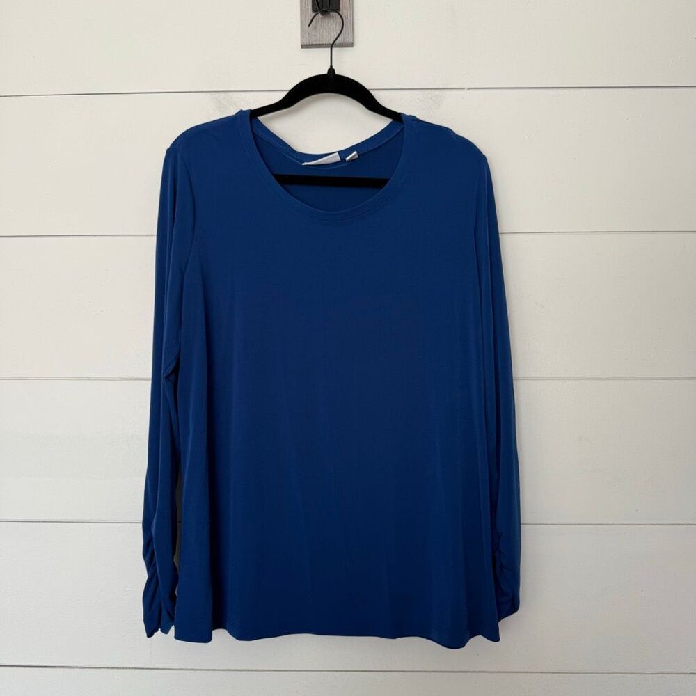 Susan Graver Women’s Large Blue Stretchy Longsleeve Top